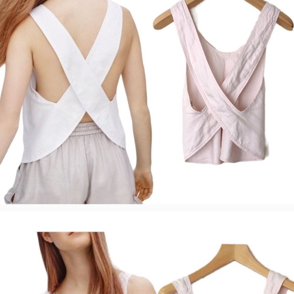 Wilfred Mistral Cross Back Top Aritzia Baby Pink - Picture 1 of 2